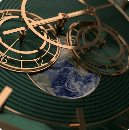 inbuilt planet earth design timepiece watch inspired by mother earth