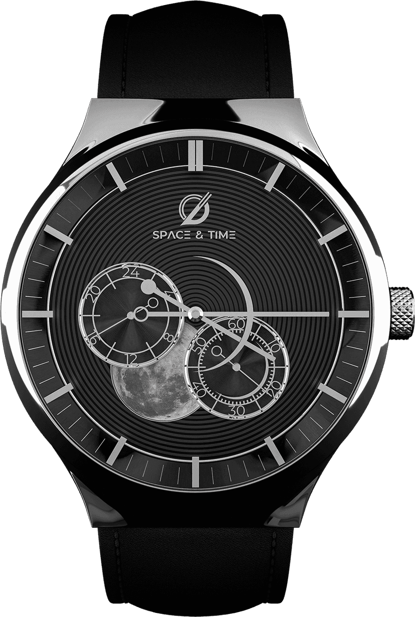 space and time new moon unique timepiece